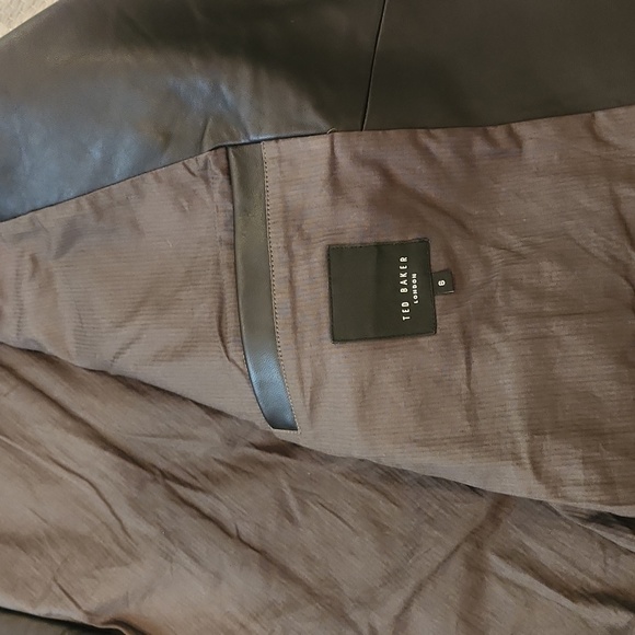 Ted Baker Carve Leather Biker Jacket in black Ted's size 6- US XXL new no tag - Picture 15 of 17